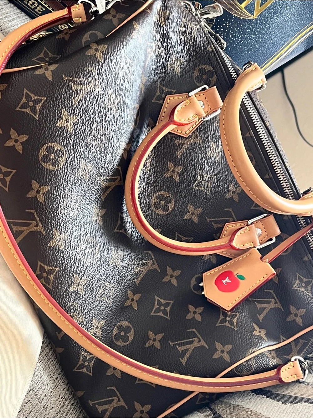 Louis Vuitton Brown Monogram Tote with Tan Trim